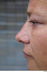 Nose Woman White Casual Chubby Street photo references